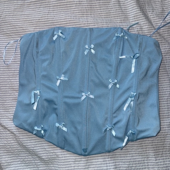 Light Blue edikted Lucinda bow detail corset size large - Picture 4 of 11
